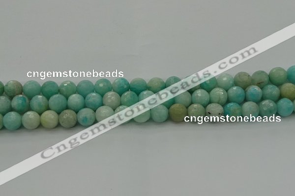 CAM1562 15.5 inches 8mm faceted round Russian amazonite beads