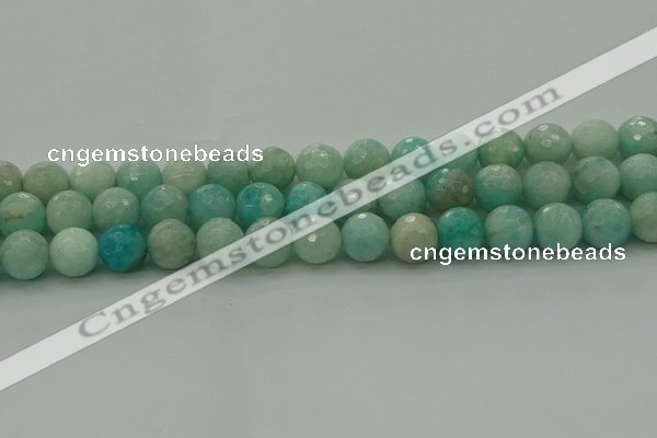 CAM1564 15.5 inches 12mm faceted round Russian amazonite beads