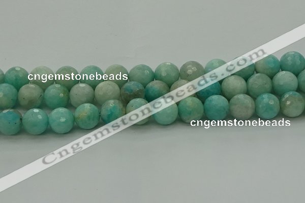 CAM1565 15.5 inches 14mm faceted round Russian amazonite beads