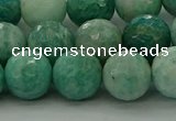 CAM1583 15.5 inches 10mm faceted round Russian amazonite beads