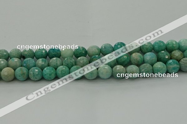 CAM1583 15.5 inches 10mm faceted round Russian amazonite beads