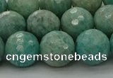 CAM1584 15.5 inches 12mm faceted round Russian amazonite beads