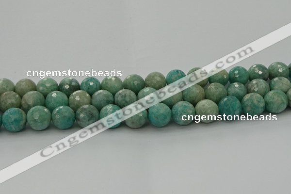 CAM1584 15.5 inches 12mm faceted round Russian amazonite beads