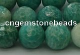 CAM1585 15.5 inches 14mm faceted round Russian amazonite beads