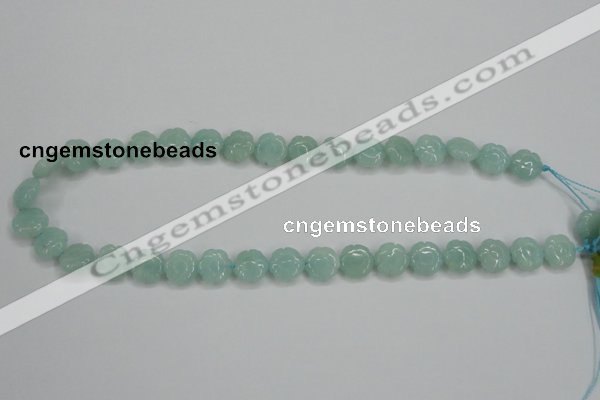 CAM159 15.5 inches 12mm carved flower amazonite gemstone beads