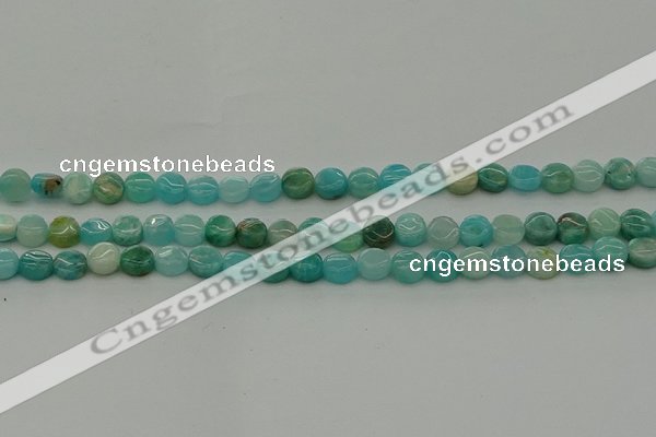 CAM1590 15.5 inches 6mm flat round Russian amazonite beads