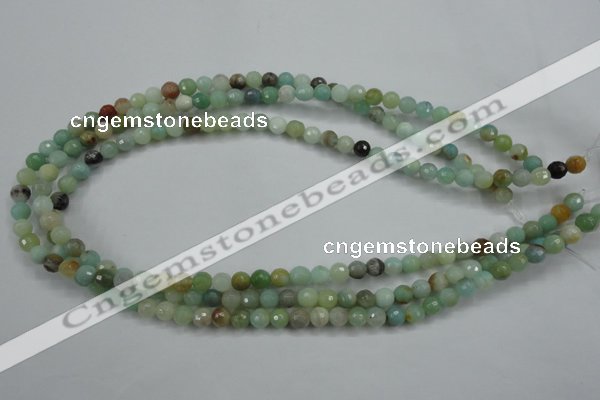 CAM161 15.5 inches 6mm faceted round amazonite gemstone beads