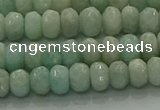 CAM1611 15.5 inches 4*6mm faceted rondelle peru amazonite beads