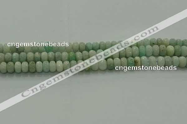 CAM1612 15.5 inches 5*8mm faceted rondelle peru amazonite beads