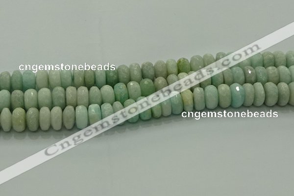 CAM1614 15.5 inches 8*12mm faceted rondelle peru amazonite beads