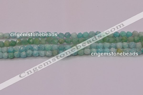 CAM1621 15.5 inches 6mm faceted nuggets amazonite gemstone beads