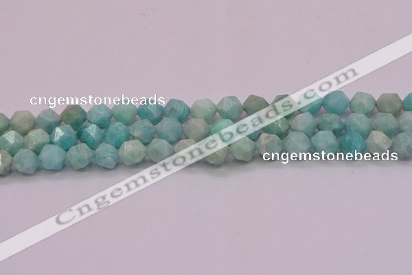 CAM1623 15.5 inches 10mm faceted nuggets amazonite gemstone beads