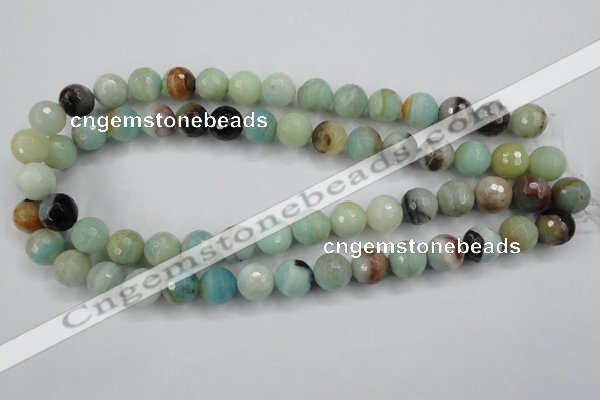 CAM164 15.5 inches 12mm faceted round amazonite gemstone beads