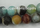 CAM165 15.5 inches 14mm faceted round amazonite gemstone beads