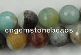 CAM166 15.5 inches 16mm faceted round amazonite gemstone beads