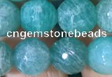 CAM1664 15.5 inches 12mm faceted round Russian amazonite beads