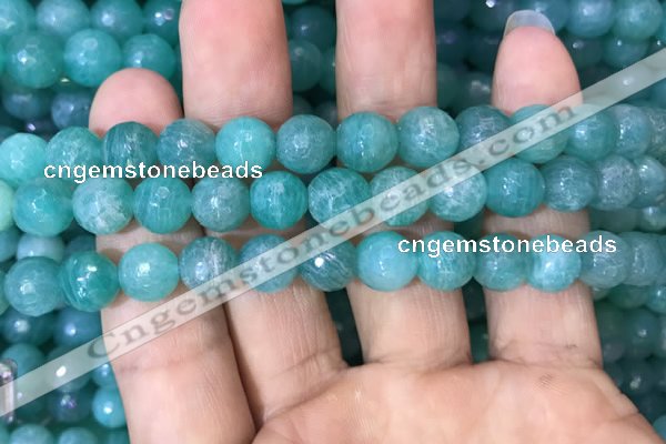 CAM1664 15.5 inches 12mm faceted round Russian amazonite beads