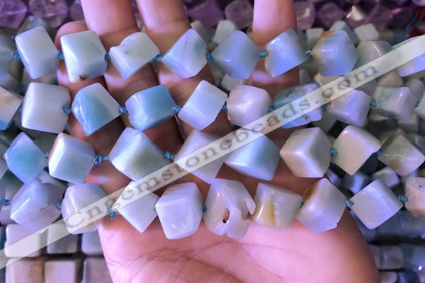 CAM1677 15.5 inches 8*8mm - 14*15mm cube amazonite beads