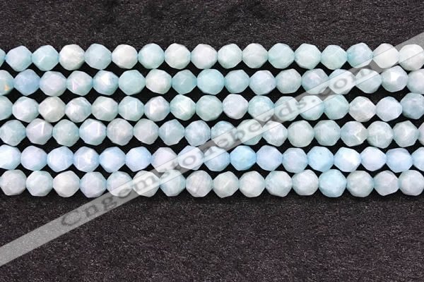 CAM1705 15.5 inches 6mm faceted nuggets amazonite gemstone beads