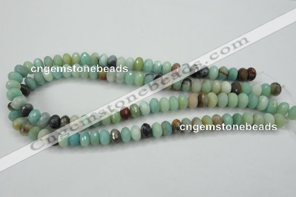 CAM172 15.5 inches 6*10mm faceted rondelle amazonite gemstone beads