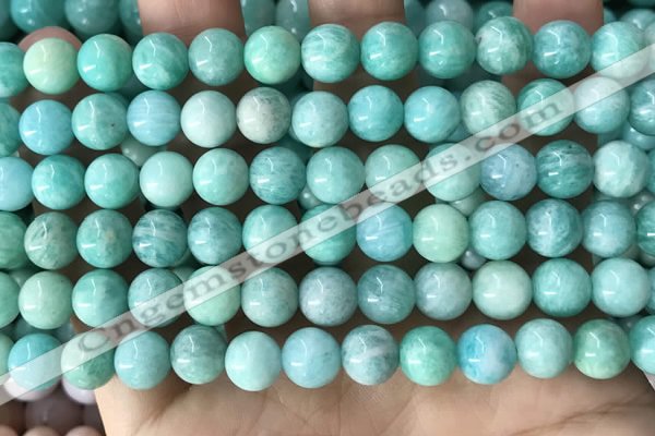 CAM1726 15.5 inches 8mm round amazonite gemstone beads wholesale