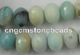 CAM173 15.5 inches 10*14mm faceted rondelle amazonite gemstone beads