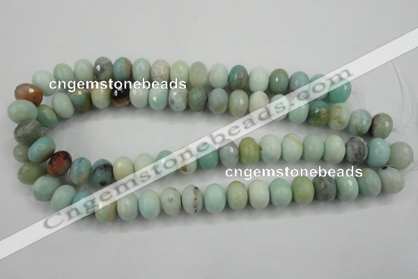 CAM173 15.5 inches 10*14mm faceted rondelle amazonite gemstone beads