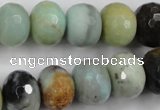 CAM174 15.5 inches 12*16mm faceted rondelle amazonite gemstone beads