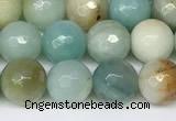 CAM1746 15.5 inches 8mm faceted round amazonite beads wholesale