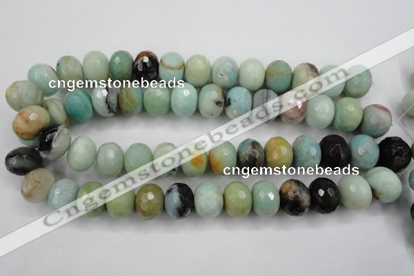 CAM175 15.5 inches 13*18mm faceted rondelle amazonite gemstone beads