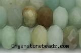 CAM1762 15 inches 6*8mm faceted rondelle amazonite beads