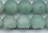 CAM1786 15 inches 8mm round matte amazonite beads, 2mm hole