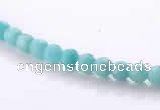 CAM25 4mm  faceted round natural amazonite stone beads Wholesale