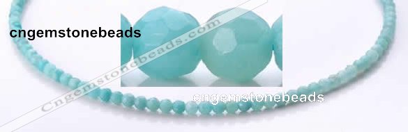 CAM25 4mm  faceted round natural amazonite stone beads Wholesale