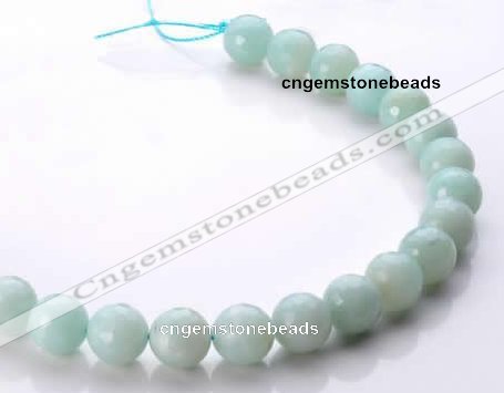 CAM30 natural amazonite faceted round 14mm stone beads Wholesale