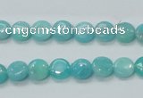 CAM300 15.5 inches 8mm flat round natural peru amazonite beads