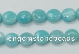 CAM301 15.5 inches 10mm flat round natural peru amazonite beads