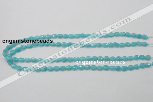 CAM302 15.5 inches 6*8mm oval natural peru amazonite beads wholesale