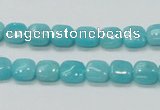 CAM305 15.5 inches 8*8mm square natural peru amazonite beads wholesale