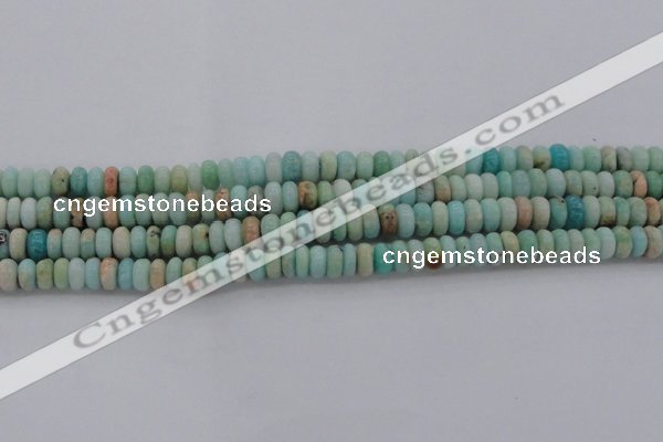 CAM328 15.5 inches 4*8mm rondelle natural peru amazonite beads