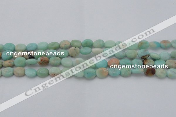 CAM336 15.5 inches 8*10mm oval natural peru amazonite beads