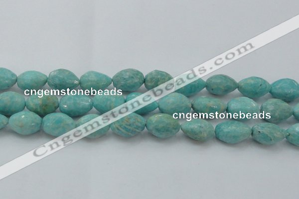CAM341 15.5 inches 12*16mm faceted nuggets natural peru amazonite beads