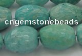 CAM342 15.5 inches 13*18mm faceted nuggets natural peru amazonite beads