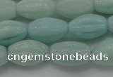 CAM360 15.5 inches 10*15mm carved rice amazonite gemstone beads