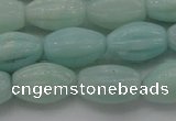 CAM360 15.5 inches 10*15mm carved rice amazonite gemstone beads