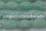 CAM361 15.5 inches 7*14mm twisted rice amazonite gemstone beads