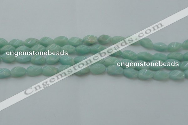 CAM361 15.5 inches 7*14mm twisted rice amazonite gemstone beads