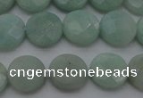 CAM363 15.5 inches 10mm faceted coin amazonite gemstone beads