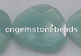 CAM367 15.5 inches 33*33mm faceted triangle amazonite beads