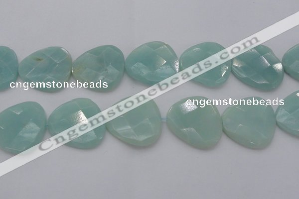 CAM367 15.5 inches 33*33mm faceted triangle amazonite beads